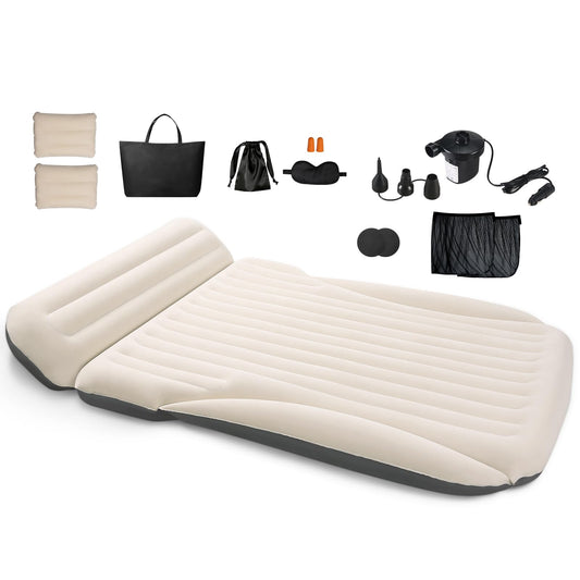 Ciremiv Cama de Coche con los Accesorios más Completos para Dormir en el Coche | Colchón de Coche Cómodo, Duradero y a Prueba de Fugas | Colchón Inflable de Coche con Almohada Integrada y Bomba | para SUV, Minivan, MPV, Viajes por Carretera